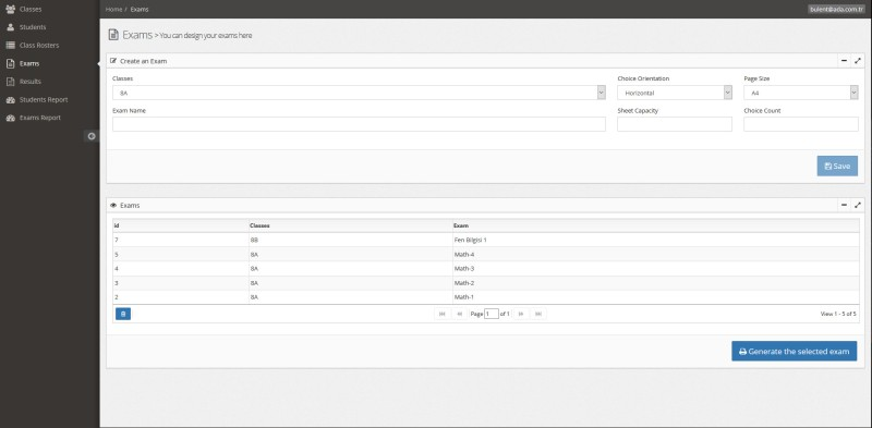 screenshot of Exam Reader
